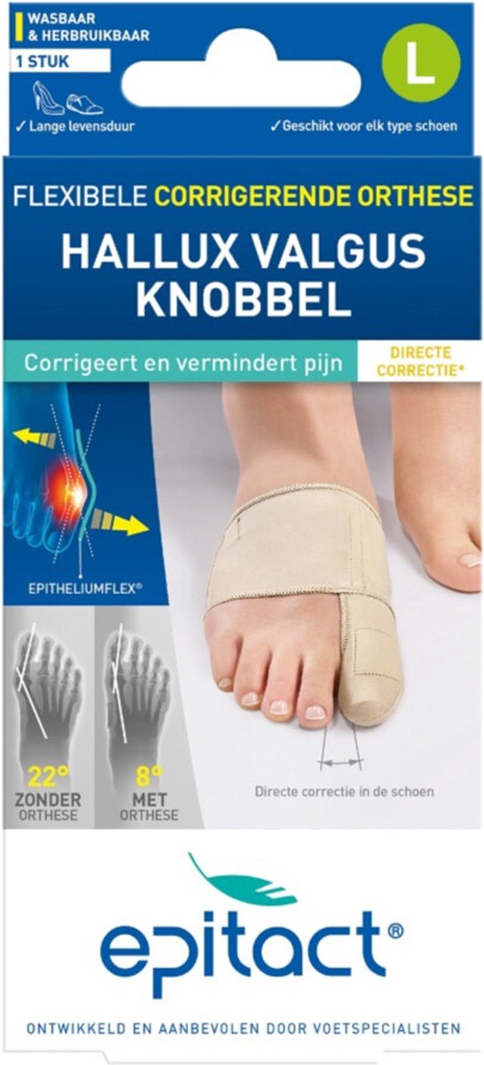 Epitact hallux valgus corrigerende orthese - maat l(42 45) - voor overdag - tegen knobbelpijn - links en rechts - 1 stuk