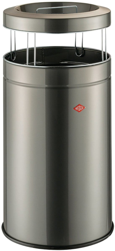 Wesco staande asbak big ash met zeef | 120 liter | metaal - grafiet | afvalbak met asbak staand - made in germany