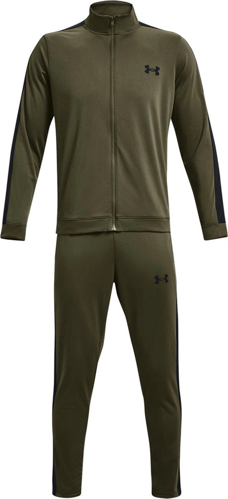 Under armour ua rival knit track suit-grn heren trainingspak - marine od groen - zwart