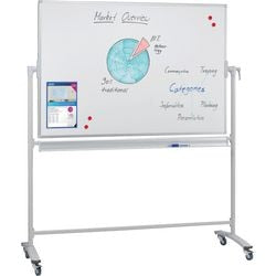 Mobiel whiteboard franken stc201 gelakt staal lichtgrijs