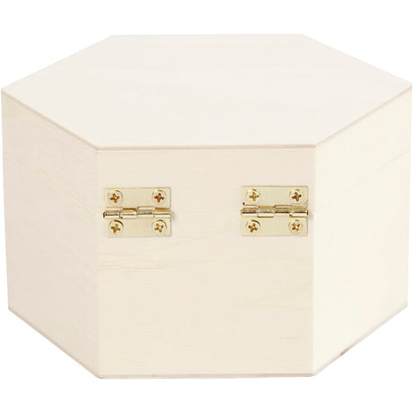 Creativ company cc houten doos hexagon 12x7 cm