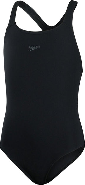 Speedo endurance+ medalist meisjes sportbadpak - kleurvast badpak meisjes - chloorbestendig zwempak meisjes - sportbadpak kids met medalist-rug - zwart - maat 152