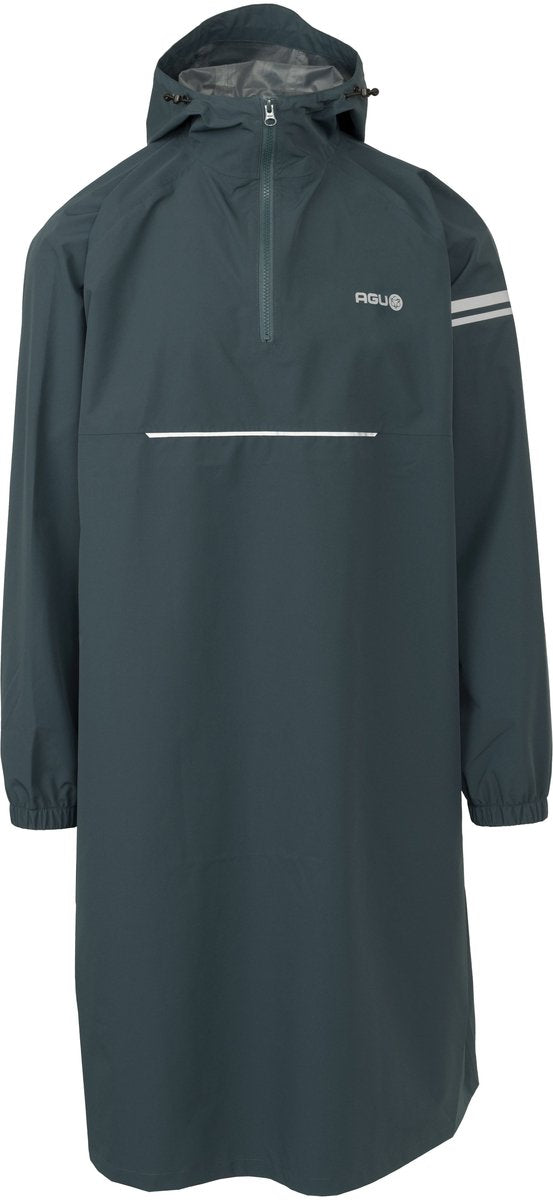 Agu longsleeve - regenponcho - fietsen - waterdicht - winddicht - reflecterend - gerecycled polyester - unisex - deep sea green - m l