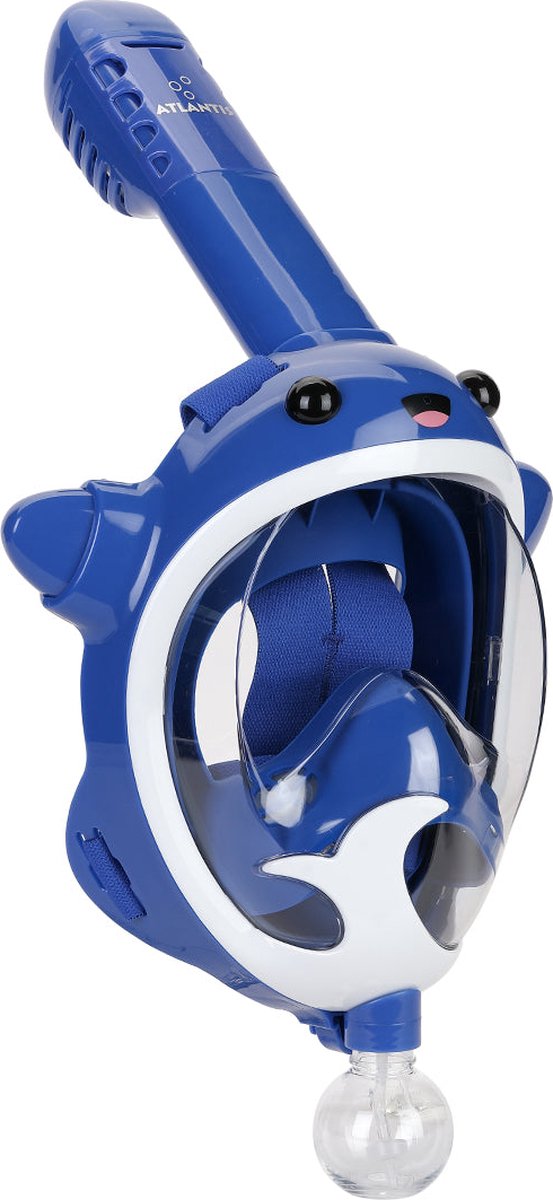 Atlantis full face mask whale - snorkelmasker met waterpistoolfunctie - kinderen - blauw xs