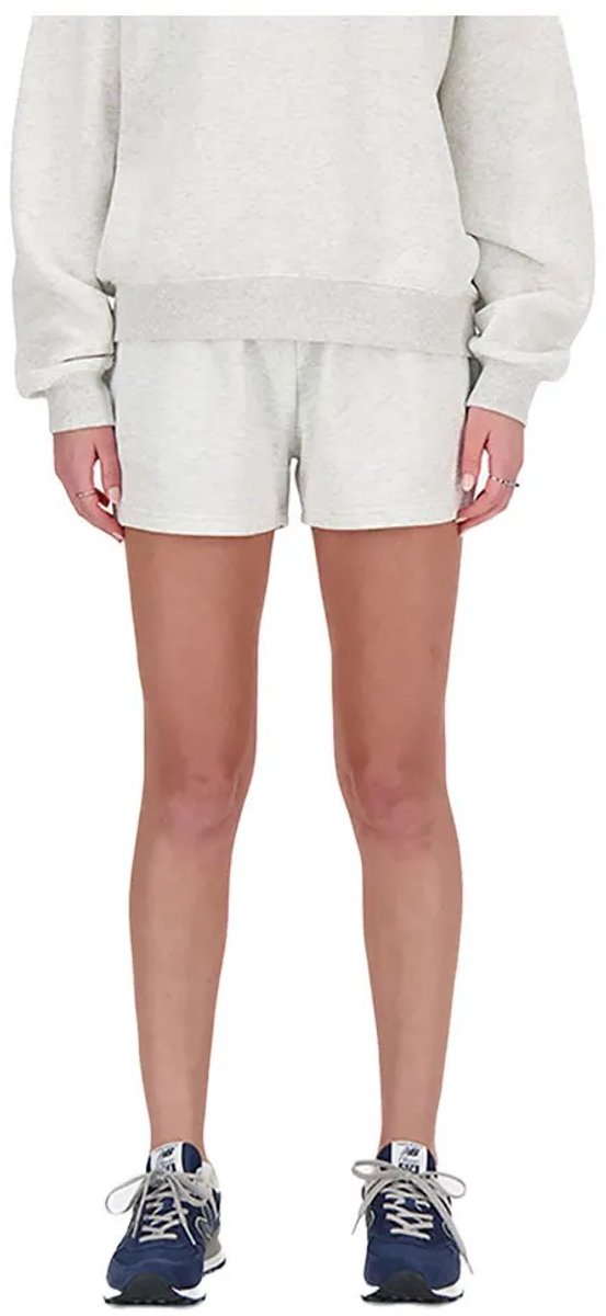 New balance sport essentials french terry dames short - grey