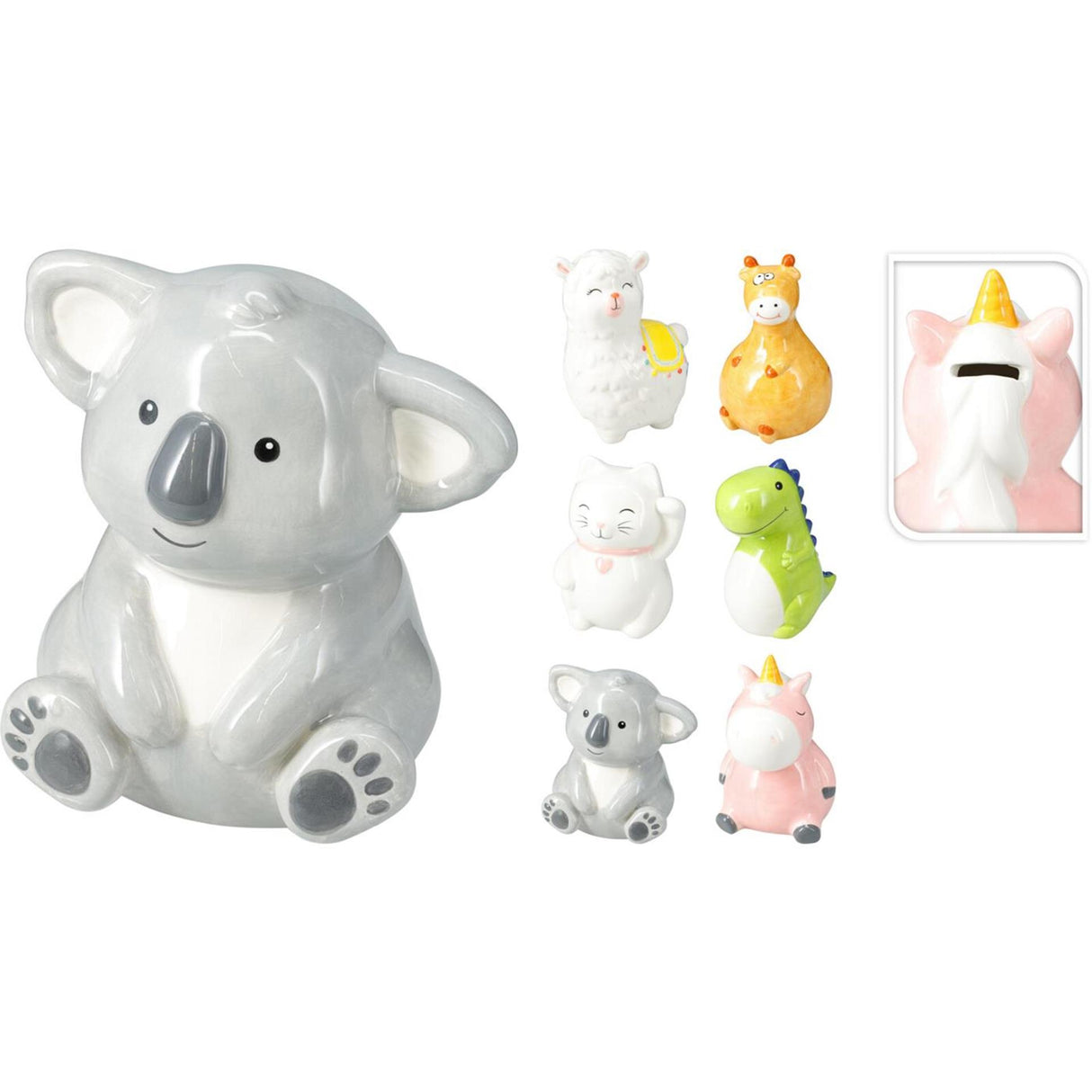 Home styling spaarpot dolomiet 12x16cm 6 assorti