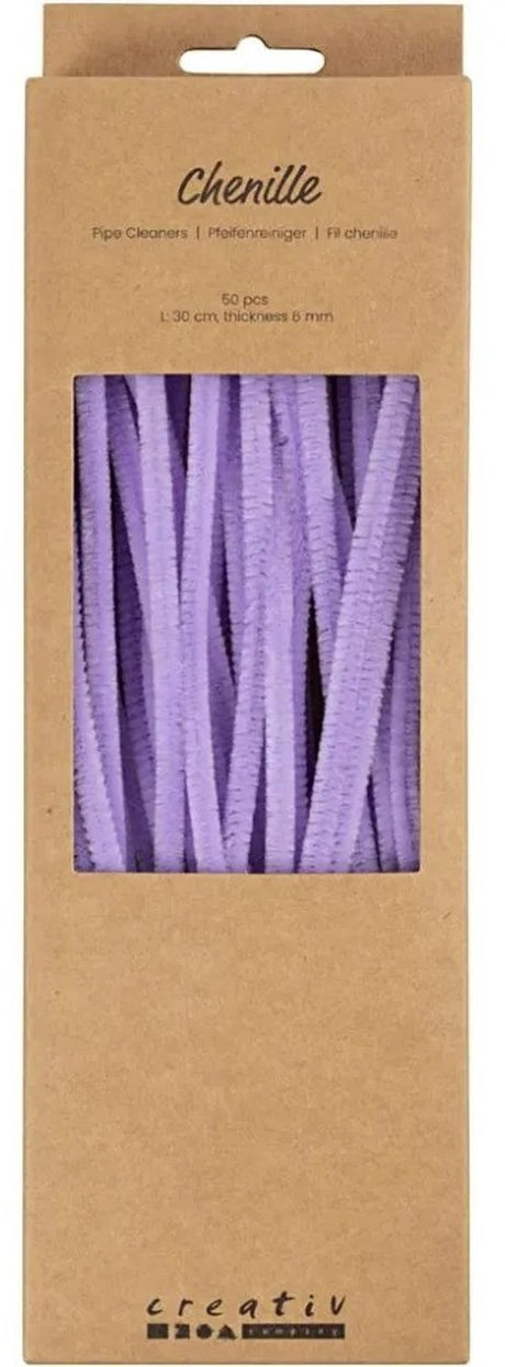 Creativ company chenilledraad paars knutselmateriaal 50 stuks 6mm x 30cm.