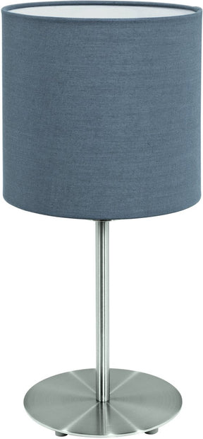 Eglo pasteri tafellamp - 1 lichts - e27 - ø18cm - stof - grijs, antraciet, wit