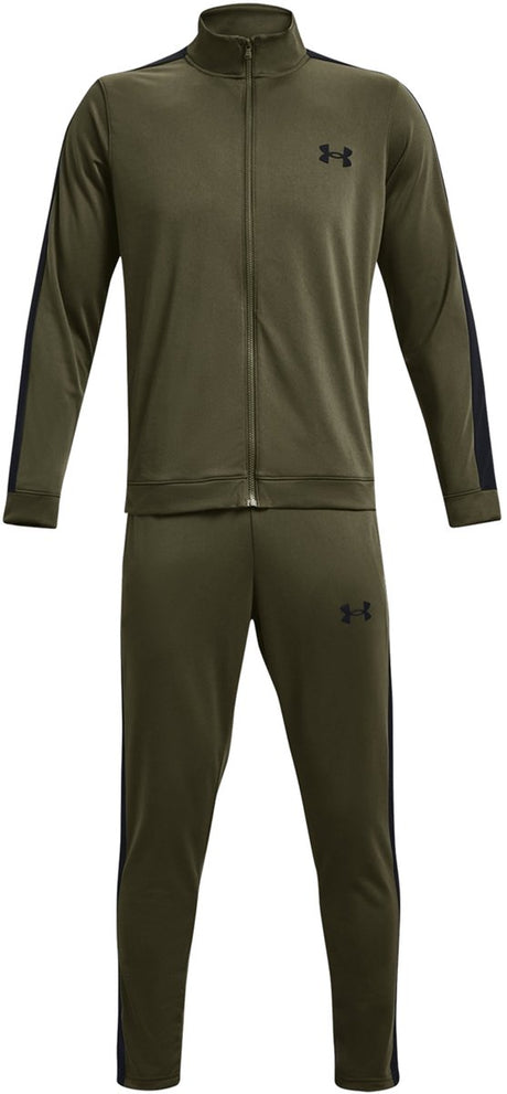 Under armour ua rival knit track suit-grn heren trainingspak - marine od groen - zwart