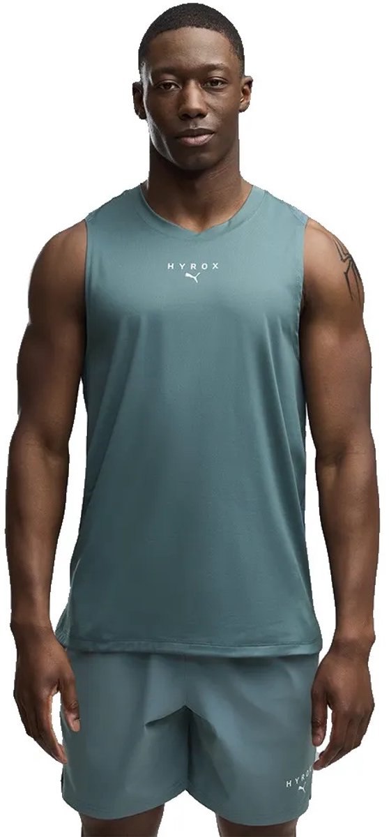 Puma x hyrox cloudspun mouwloos t-shirt blauw,grijs xl man xl