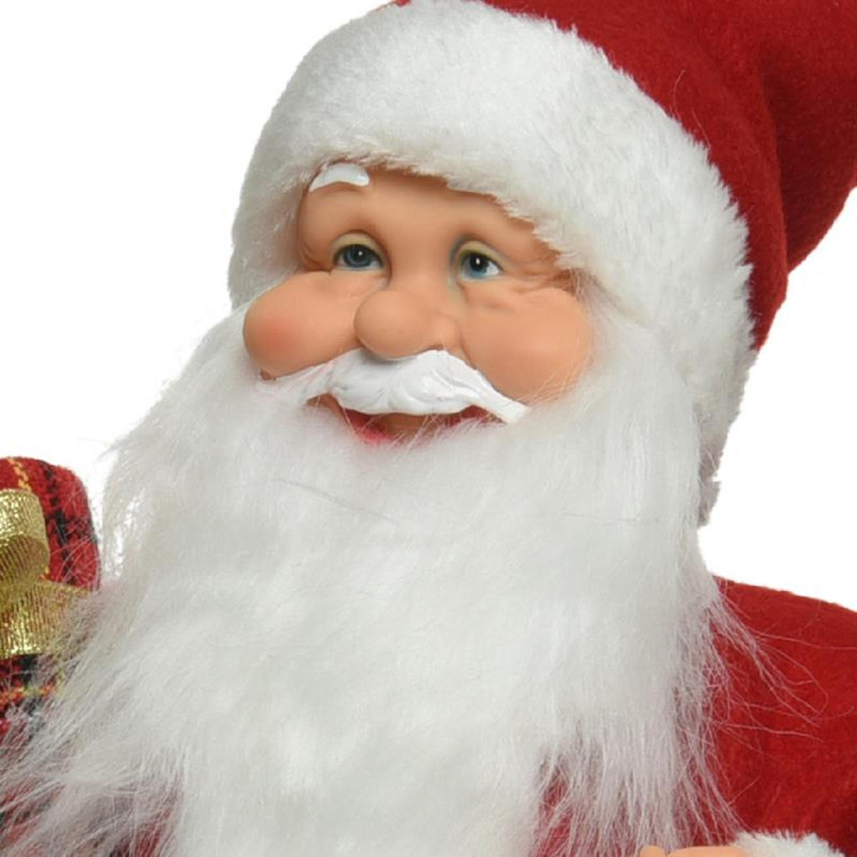 Decoris beeld kerstman rood polyester 10x20x30cm