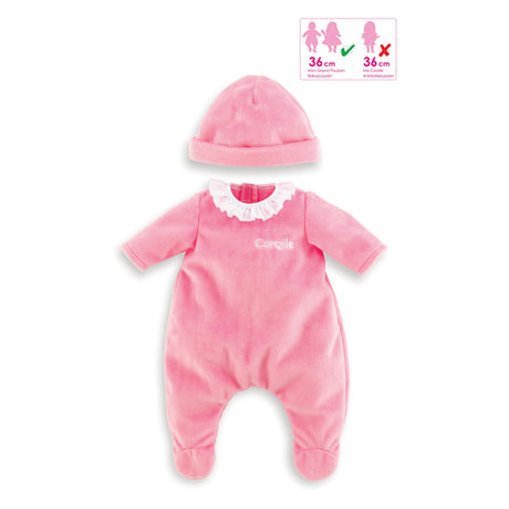 Corolle mon grand poupon - pyjama roze met muts, 36cm