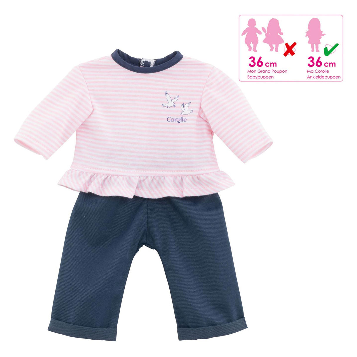 Camisa de muñecas de Corolle Ma con pantalones, 36 cm