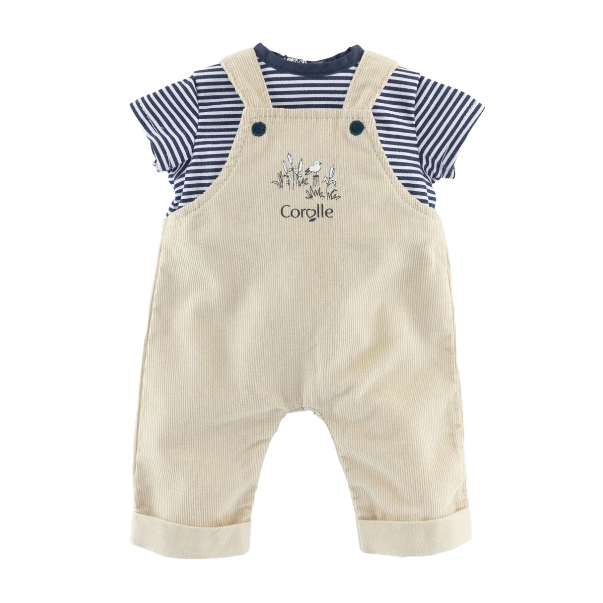 Corolle Mon Poupon Dungarees Ecru und T-Shirt, 30 cm