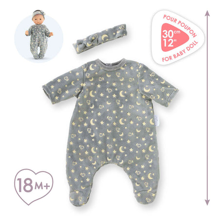 Corolle poppen pyjama en hoofdband 30cm - glow in the dark babypop kleding. m