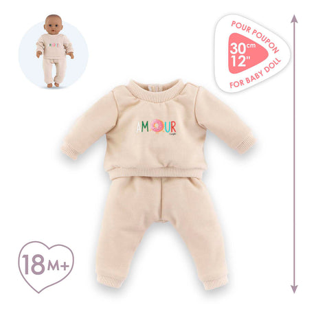 Corolle beige trainingspak voor babypop, 30cm