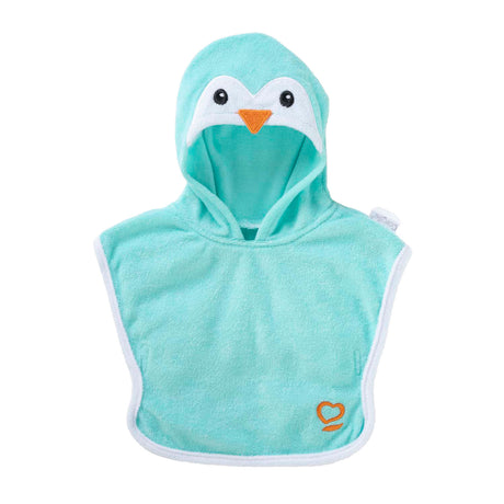 Corolle badcape babypop pinguin 36cm - poppenaccessoire blauw.