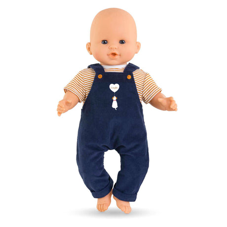 Corolle t-shirt en marineblauw overall, 36cm