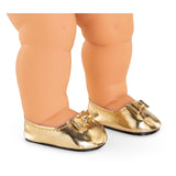 Corolle babypop gouden ballerina schoenen - poppenaccessoire 36cm.