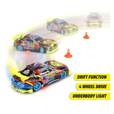 Dickie toys - rc tornado drift - racewagen - licht - driffunctie - vanaf 3 jaar
