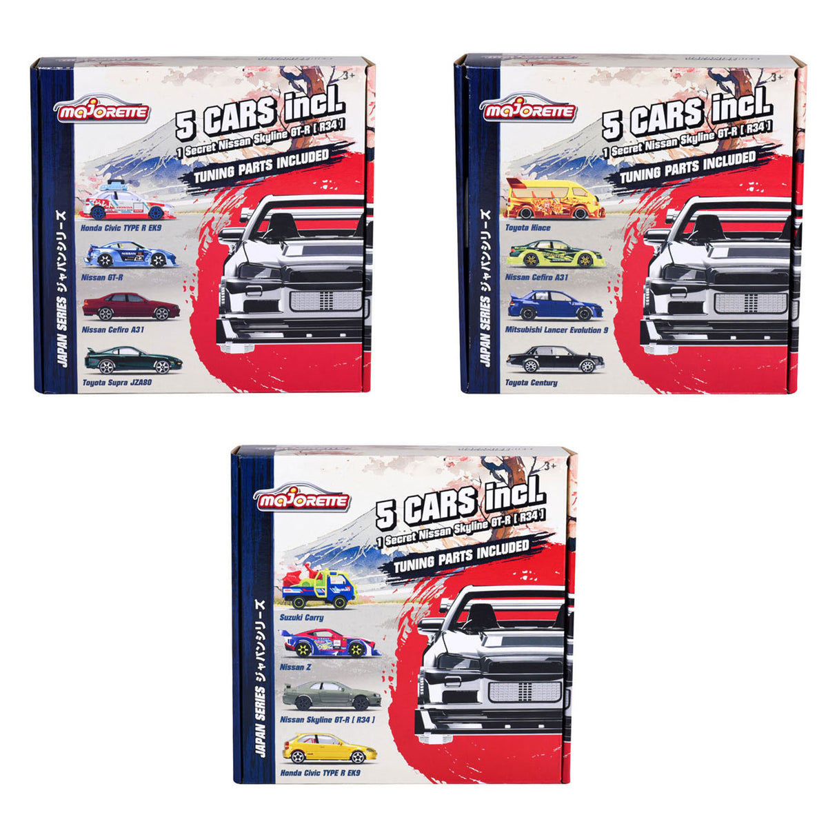 Majortetta Japan Series Die Cast Cars Bonus Pack, 5st.