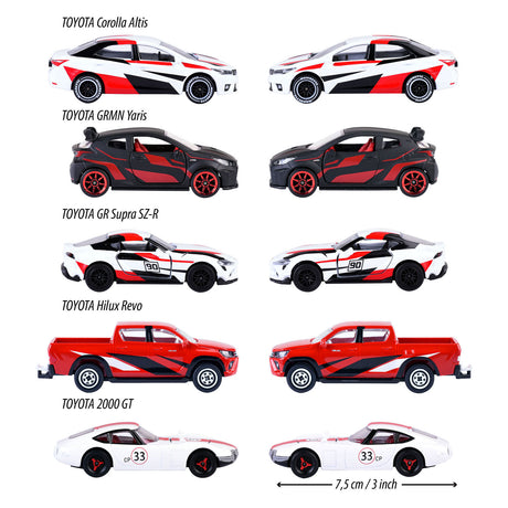 Majorette toyota die-cast racing auto's giftpack, 5st.