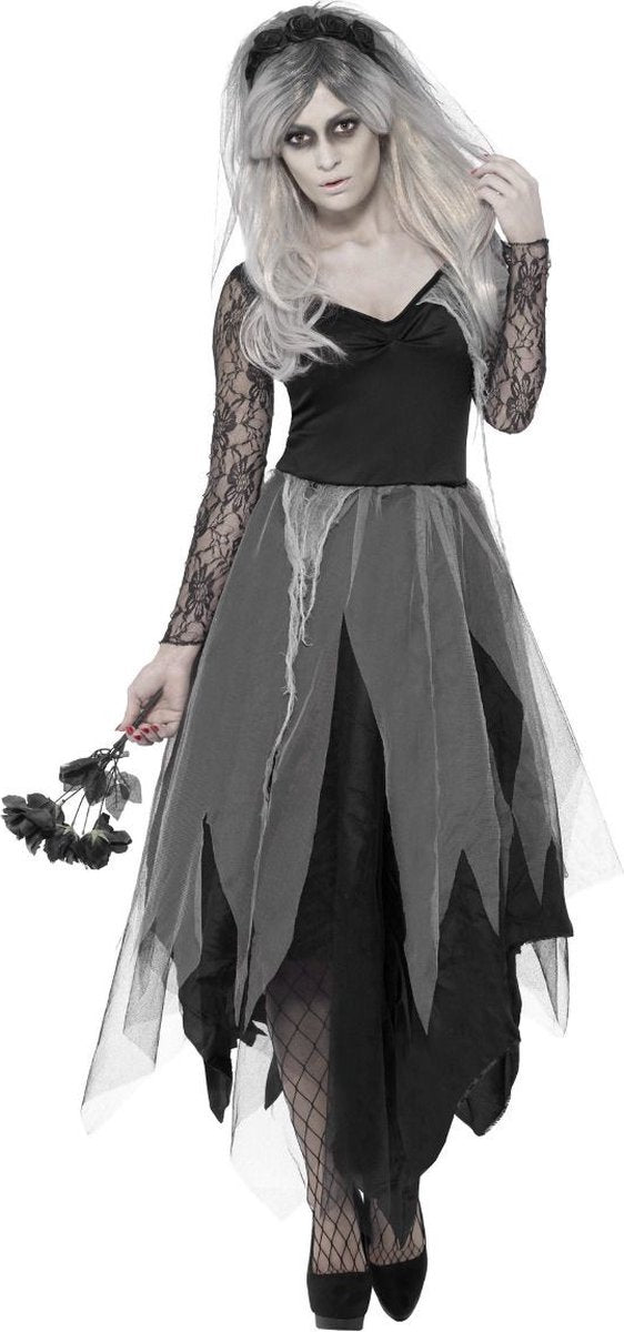 Vegaoo zombie bruid kostuum voor dames halloween - verkleedkleding - large