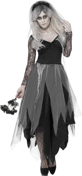 Vegaoo zombie bruid kostuum voor dames halloween - verkleedkleding - xl