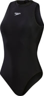Speedo enduraflex hydrasuit dames sportbadpak - badpak dames met hoge bedekking - zwempak dames met borstvoering - sportbadpak dames met ritssluiting - zwart - 36