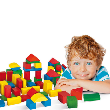 Eichhorn houten gekleurde blokken, 100dlg.