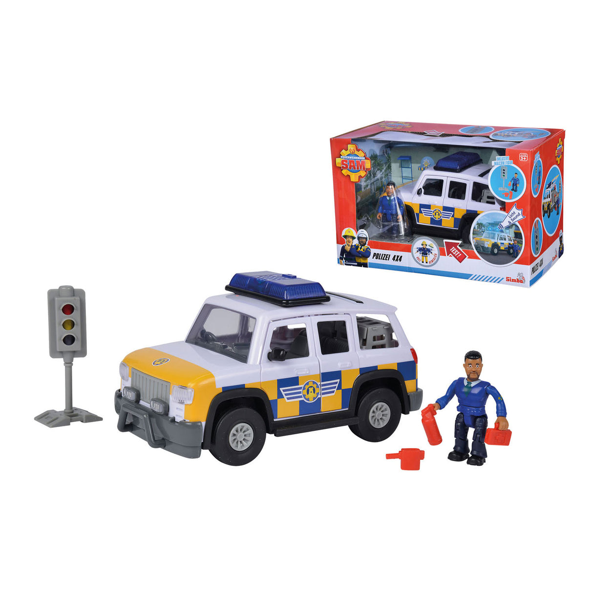 Simba Police Car 4x4 med figur