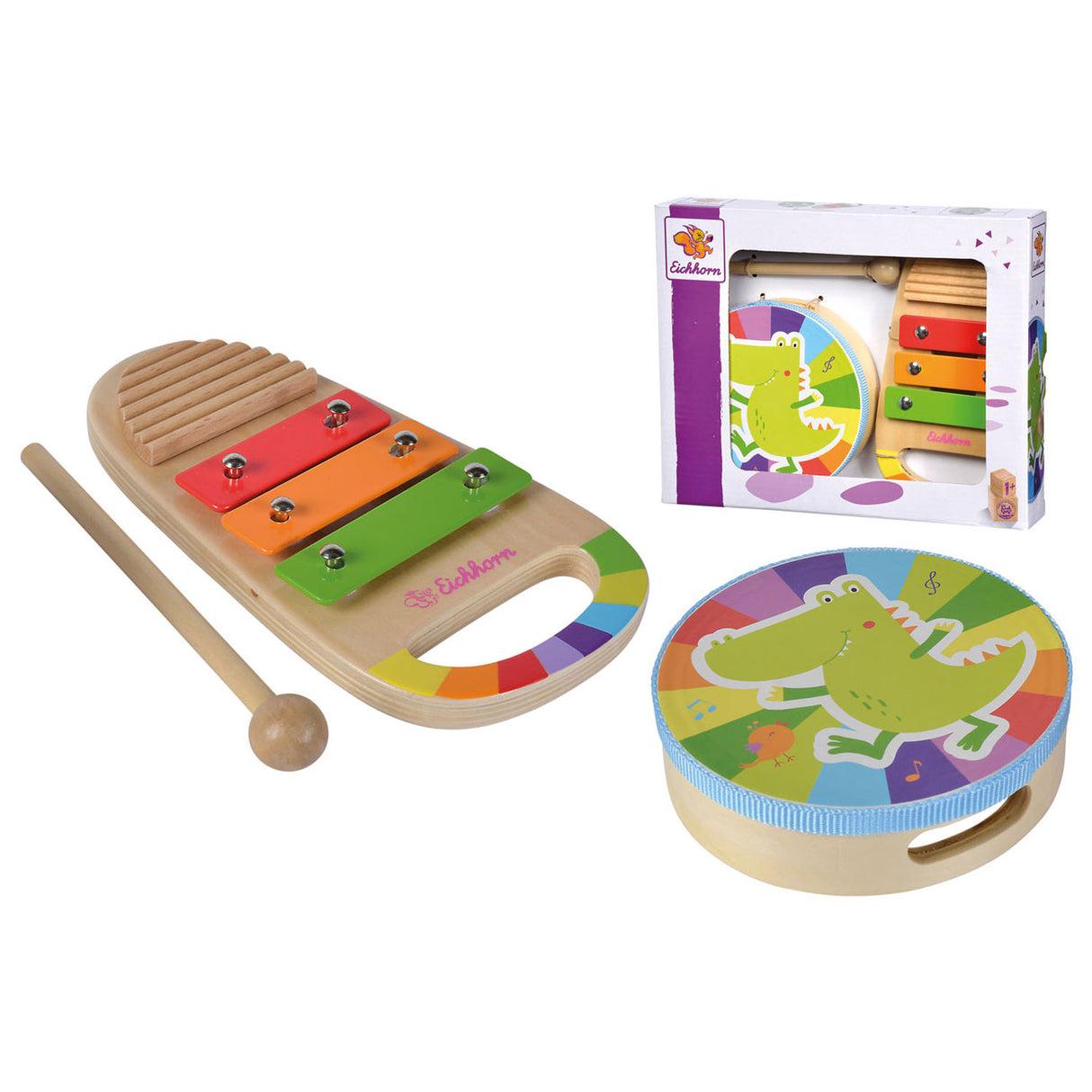 Eichhorn Wooden Drum y Xylophone Music Set 3dlg.