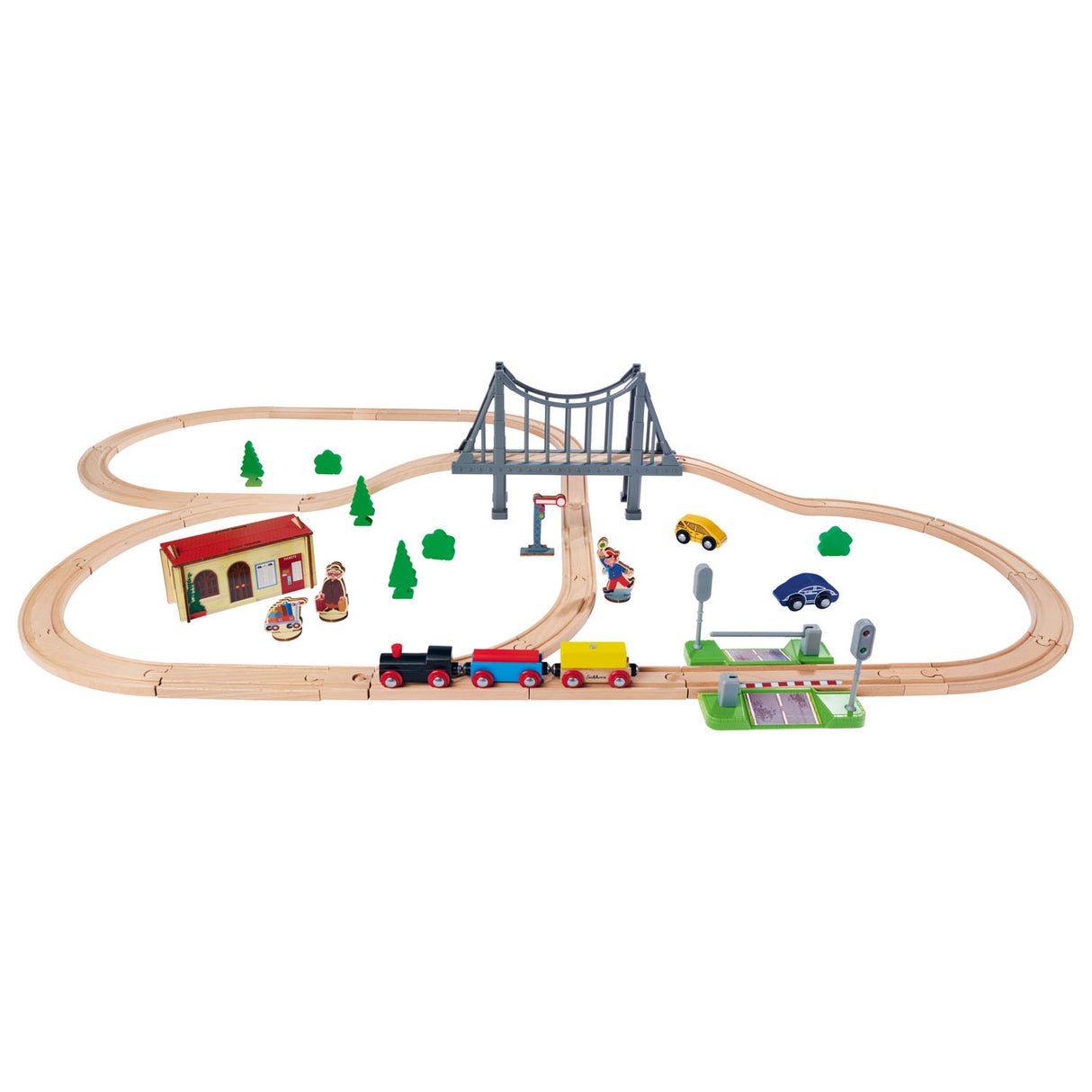 Eichhorn Train Track With Bridge Play Set, 55dlg.