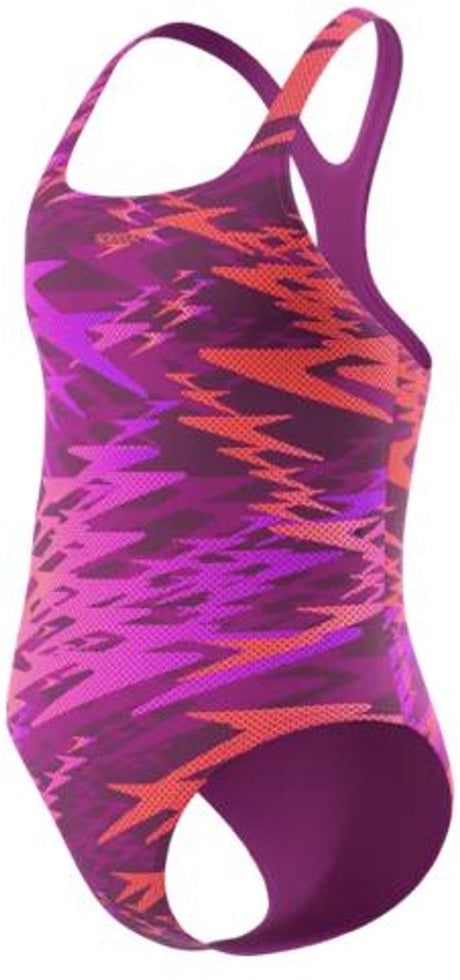Speedo h-boom print medalist 1p meisjes - chloorbestendig badpak meisjes met print - kleurvast zwempak meisjes - sportbadpak meisjes met medalist-bandjes - roze roze - 152