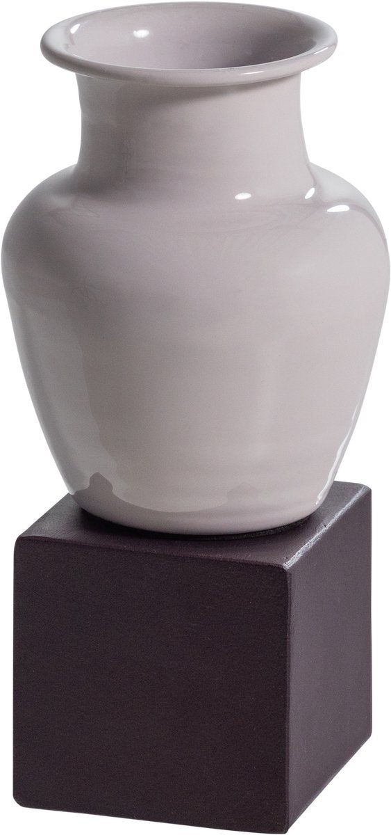 Woood numo wanddeco set vaas kubus - metaal - paars - 21x10x10