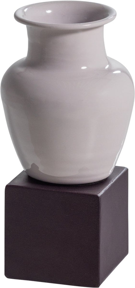 Woood numo wanddeco set vaas kubus - metaal - paars - 21x10x10