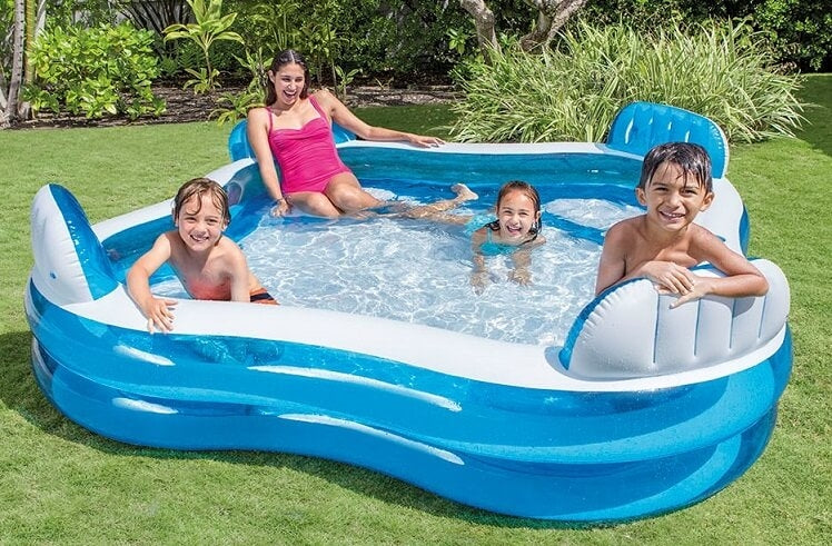 Intex inflatable swimming pool with inflatable chairs