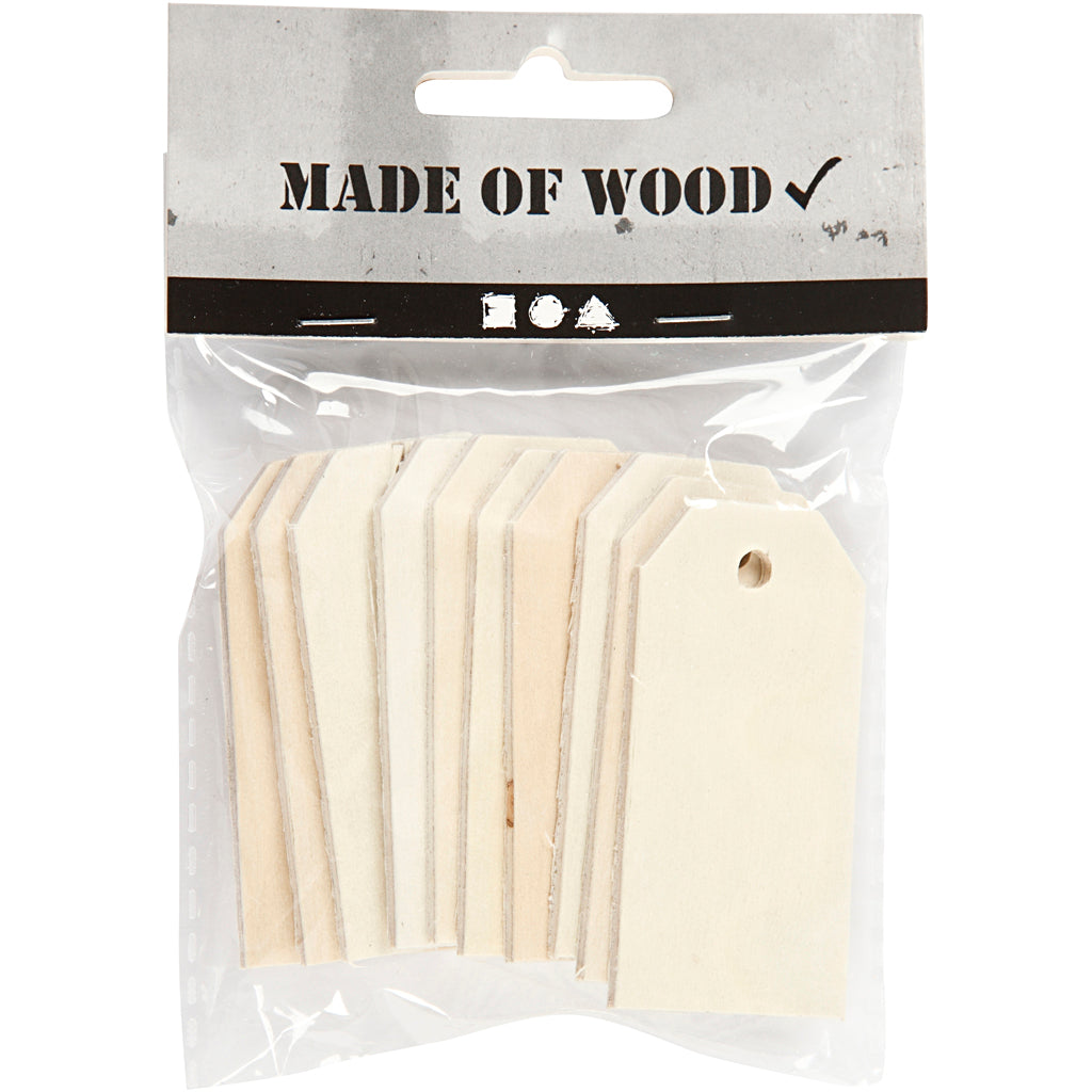 Creativ Company Houten manilla labels afm. 30x60 mm 10 stuks 1 doos