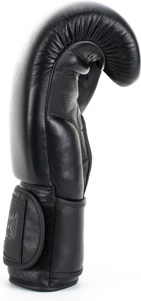 Super pro combat gear legend lederen (kick)bokshandschoenen zwart 18oz 18 oz