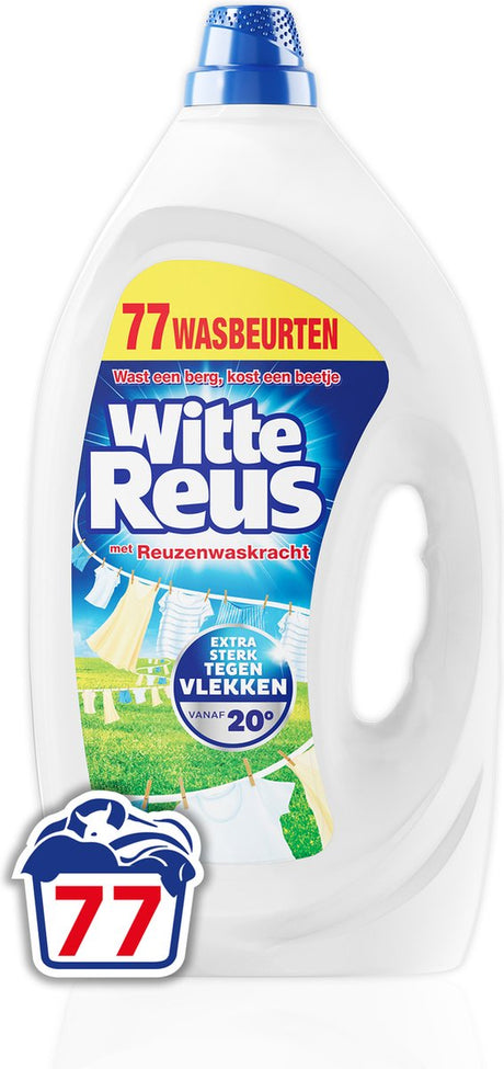 Witte reus gel - vloeibaar wasmiddel - witte was - grootverpakking - 77 wasbeurten