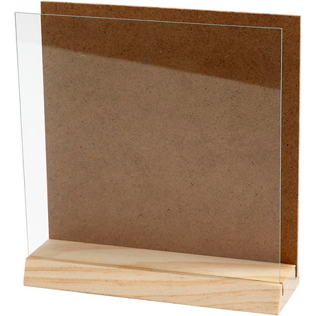 Creativ company houten 3d plaat met glas, 15x15cm