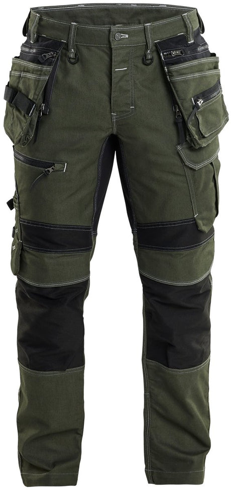 Blåkläder blaklader werkbroek denim stretch x1900 1990-1141 - donker herfstgroen zwart - d112
