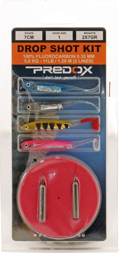 Predox dropshot kit - complete set met softbaits, onderlijnen en loodjes voor roofvissen large