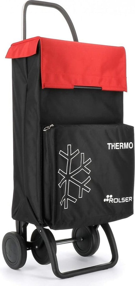 Rolser thermo fresh mf boodschappentrolley, 4 wielen, 46 l + 8 l, zwart rood