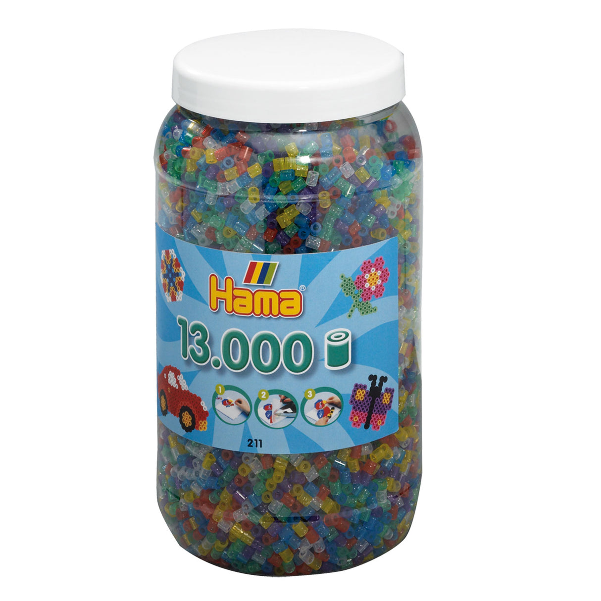 Hama Strijkkralen in Pot Glittermix (054), 13.000st.