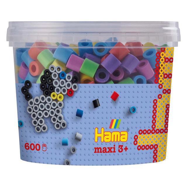 Hama maxi strijkkralen in bak - pastelmix (050), 600st.