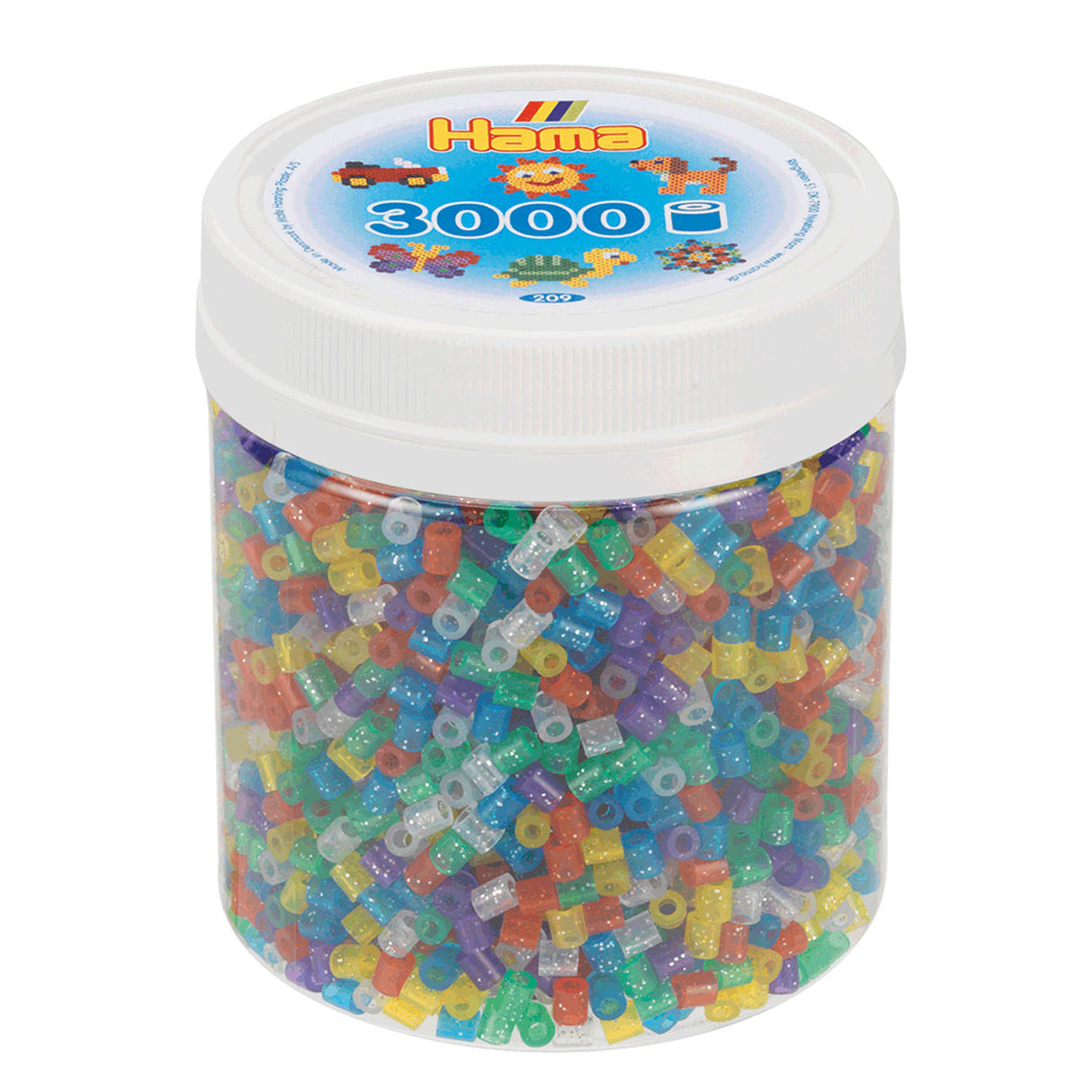 Hama string beads in Potje Glittermix (54), 3000st.