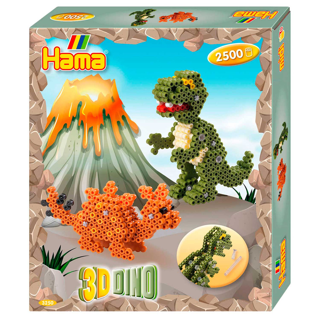 Hama Ironing Bead Set 3D Dino, 2500º.