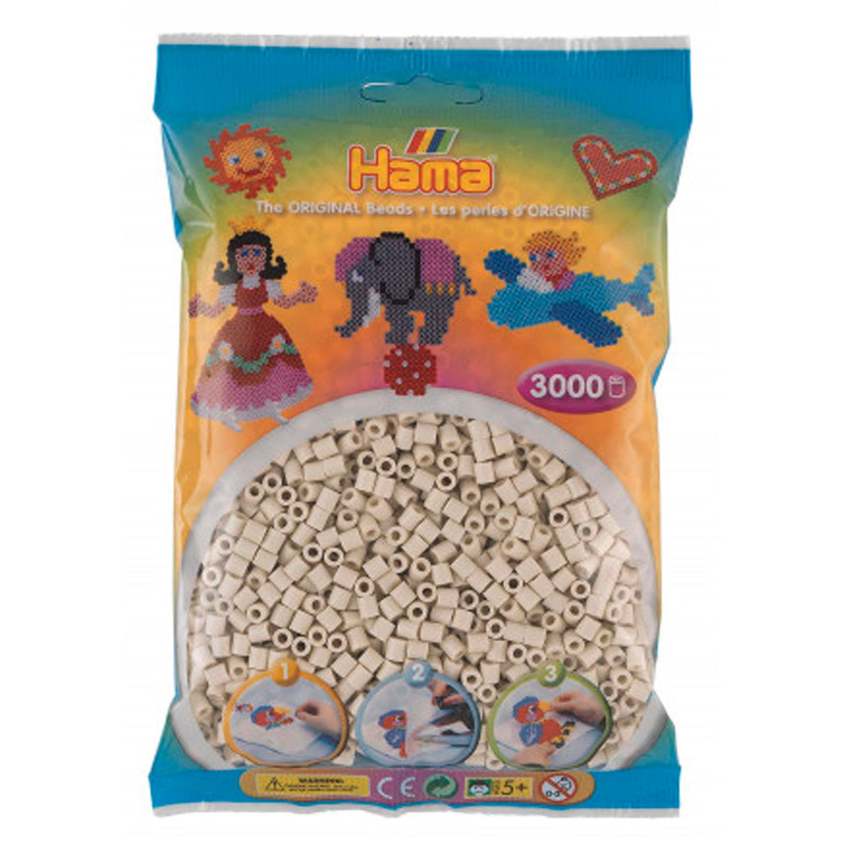 Hama String Beads Cloudy White (201-77), 3000st.