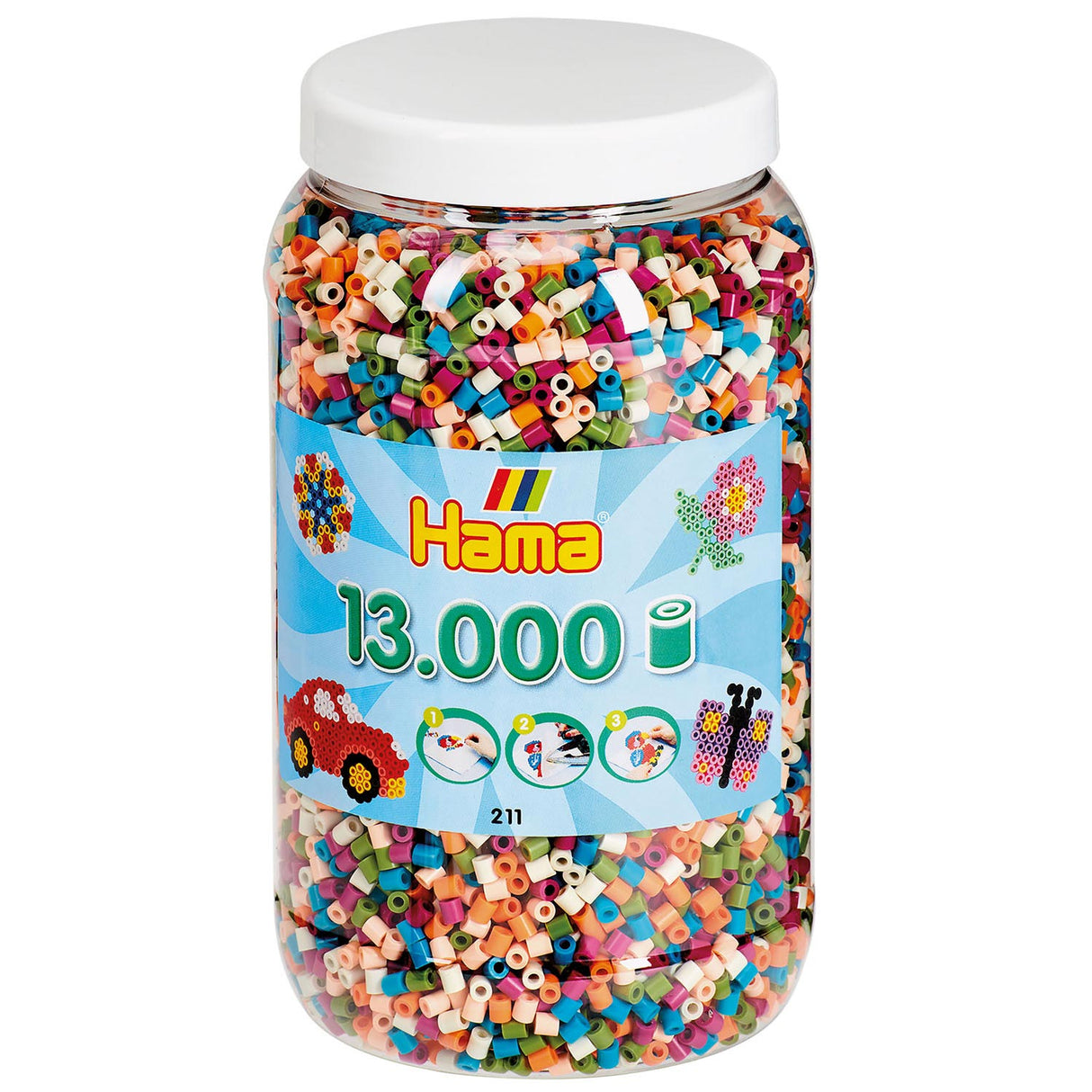 Hama strijkkralen in pot mix (58), 13.000st.